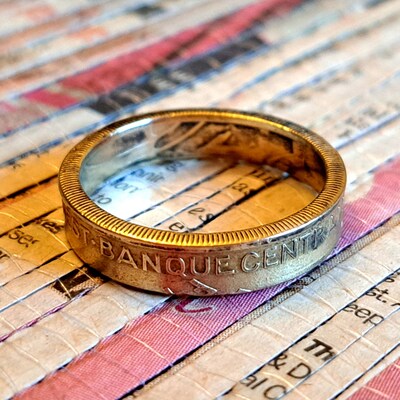 West AFRICAN Coin Ring Made With Genuine Foreign Coin from Africa Ivory Coast Senegal French West African Jewelry Gifts Anniversary Ring - image3